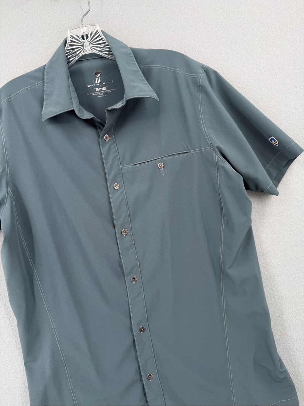 Kuhl Renegade Performance Tufflex Shirt Mens Small Blue Stretch Lightweight UPF